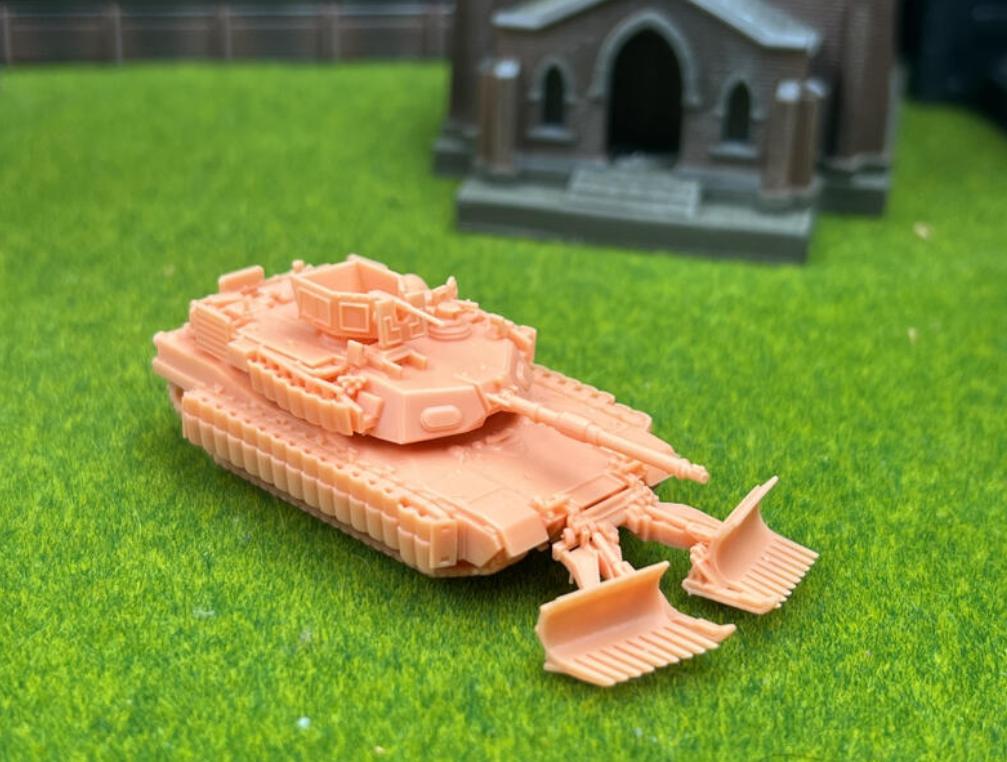 SW 3D resin kit no.1077 1/144 M1A2 tusk3 with Mine Plow